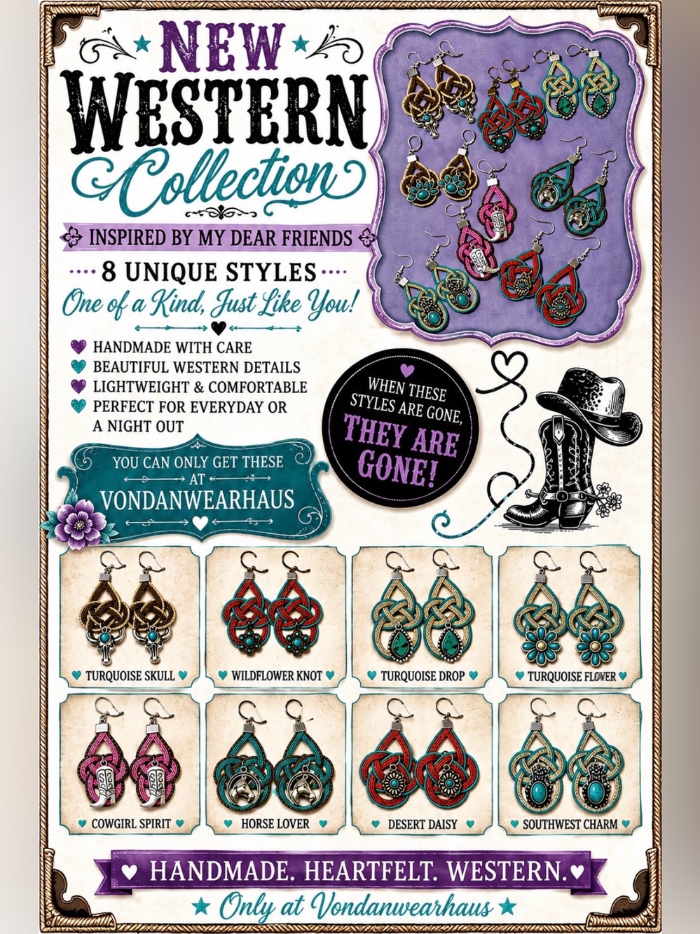 Handmade Western Earrings - Hand Crafted